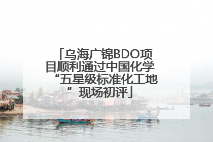 乌海广锦BDO项目顺利通过中国化学“五星级标准化工地”现场初评