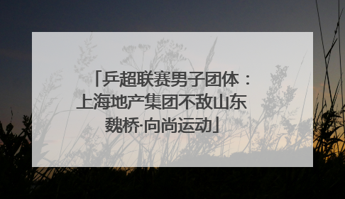 乒超联赛男子团体：上海地产集团不敌山东魏桥·向尚运动