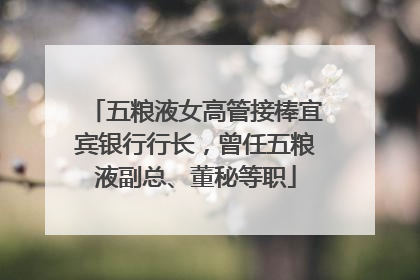 五粮液女高管接棒宜宾银行行长，曾任五粮液副总、董秘等职