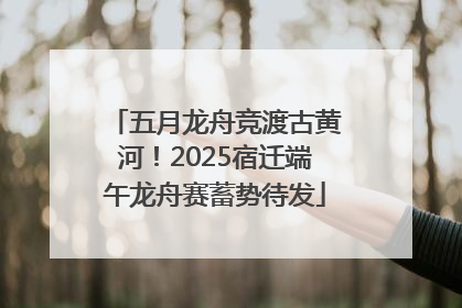 五月龙舟竞渡古黄河！2025宿迁端午龙舟赛蓄势待发