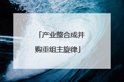 产业整合成并购重组主旋律