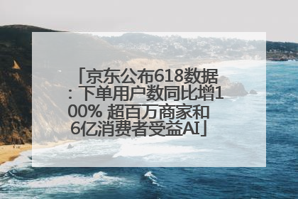 京东公布618数据：下单用户数同比增100% 超百万商家和6亿消费者受益AI
