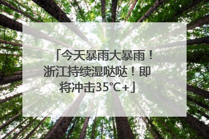 今天暴雨大暴雨！浙江持续湿哒哒！即将冲击35℃+