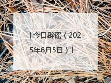 今日辟谣（2025年6月5日）