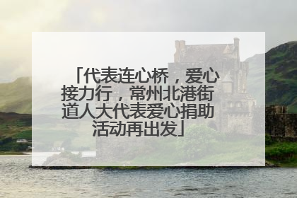 代表连心桥，爱心接力行，常州北港街道人大代表爱心捐助活动再出发