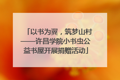以书为翼，筑梦山村——许昌学院小书虫公益书屋开展捐赠活动