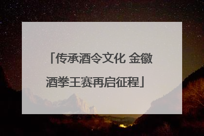 传承酒令文化 金徽酒拳王赛再启征程