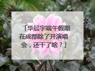 华晨宇端午假期在成都除了开演唱会，还干了啥？