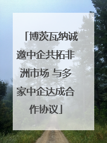 博茨瓦纳诚邀中企共拓非洲市场 与多家中企达成合作协议