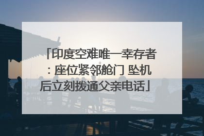 印度空难唯一幸存者：座位紧邻舱门 坠机后立刻拨通父亲电话