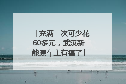 充满一次可少花60多元，武汉新能源车主有福了