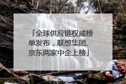 全球供应链权威榜单发布，联想集团、京东两家中企上榜