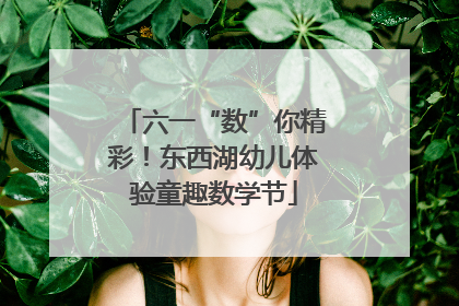 六一“数”你精彩！东西湖幼儿体验童趣数学节