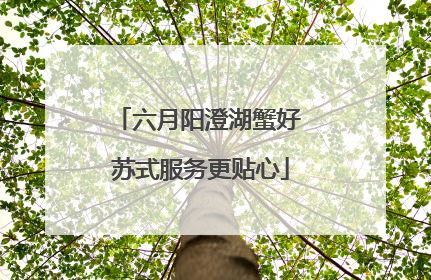 六月阳澄湖蟹好 苏式服务更贴心