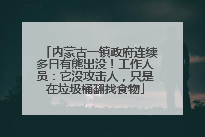 内蒙古一镇政府连续多日有熊出没！工作人员：它没攻击人，只是在垃圾桶翻找食物