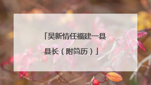 吴新情任福建一县县长（附简历）