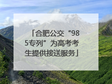 合肥公交“985专列”为高考考生提供接送服务