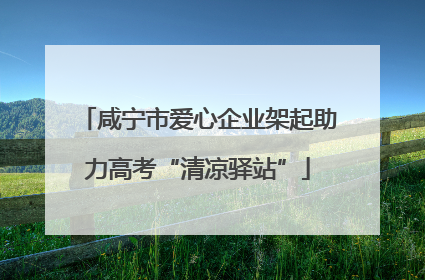 咸宁市爱心企业架起助力高考“清凉驿站”
