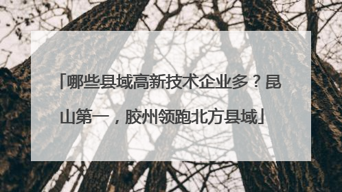 哪些县域高新技术企业多？昆山第一，胶州领跑北方县域