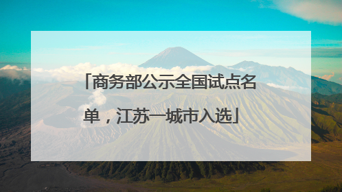 商务部公示全国试点名单，江苏一城市入选