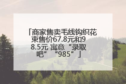 商家售卖毛线钩织花束售价67.8元和98.5元 寓意“录取吧”“985”