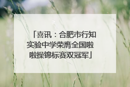 喜讯：合肥市行知实验中学荣膺全国啦啦操锦标赛双冠军