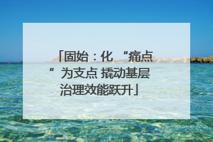 固始：化 “痛点”为支点 撬动基层治理效能跃升