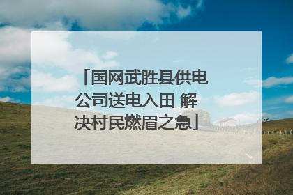 国网武胜县供电公司送电入田 解决村民燃眉之急