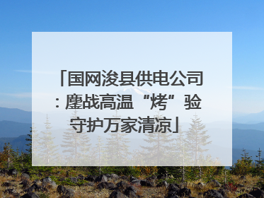 国网浚县供电公司：鏖战高温“烤”验 守护万家清凉