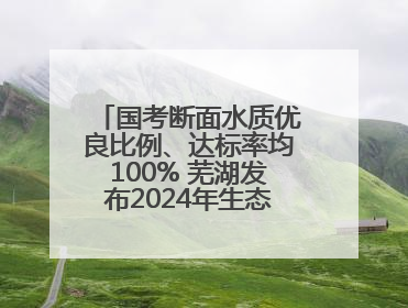 国考断面水质优良比例、达标率均100% 芜湖发布2024年生态环境状况