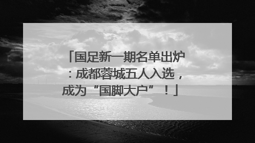 国足新一期名单出炉：成都蓉城五人入选，成为“国脚大户”！