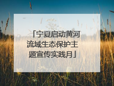 宁夏启动黄河流域生态保护主题宣传实践月
