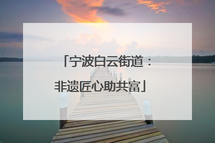 宁波白云街道：非遗匠心助共富