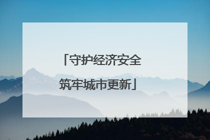 守护经济安全 筑牢城市更新