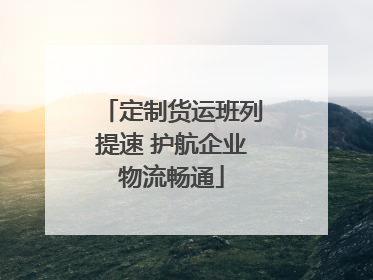 定制货运班列提速 护航企业物流畅通