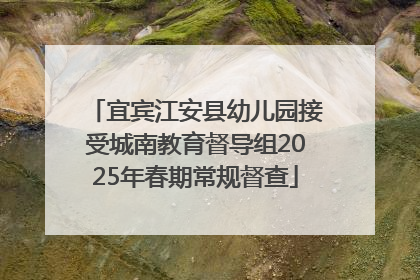 宜宾江安县幼儿园接受城南教育督导组2025年春期常规督查