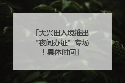 大兴出入境推出“夜间办证”专场！具体时间
