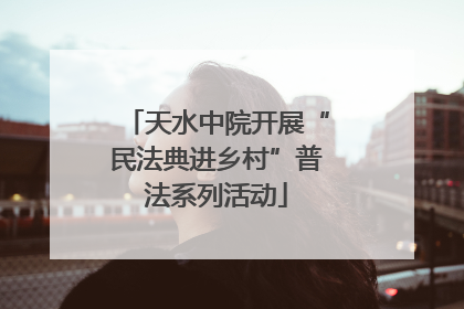 天水中院开展“民法典进乡村”普法系列活动