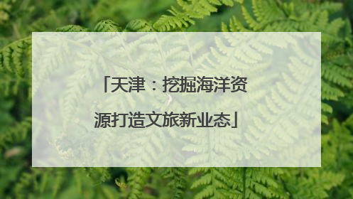 天津：挖掘海洋资源打造文旅新业态