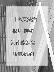 夯实法治根基 推动河南能源高质量发展