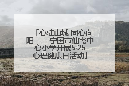 心驻山城 同心向阳——宁国市仙霞中心小学开展5·25心理健康日活动
