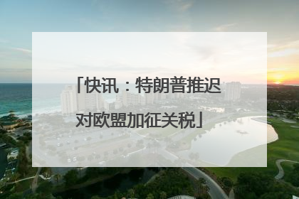 快讯：特朗普推迟对欧盟加征关税
