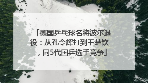 德国乒乓球名将波尔退役：从孔令辉打到王楚钦，同5代国乒选手竞争