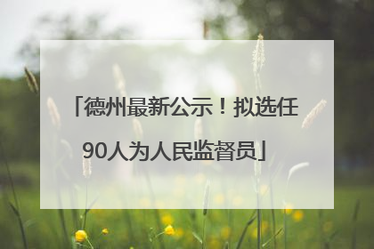 德州最新公示！拟选任90人为人民监督员
