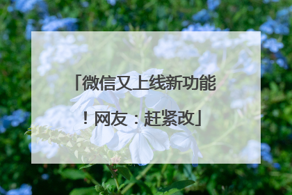 微信又上线新功能！网友：赶紧改