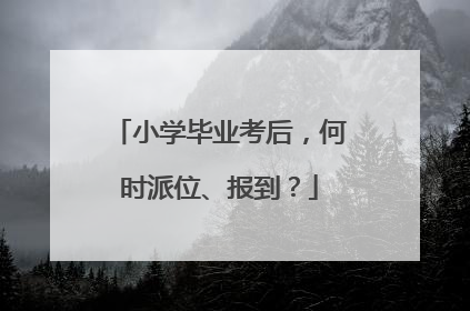 小学毕业考后，何时派位、报到？