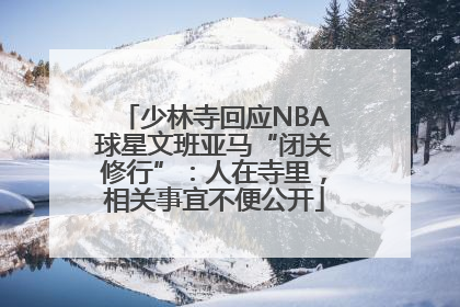 少林寺回应NBA球星文班亚马“闭关修行”：人在寺里，相关事宜不便公开