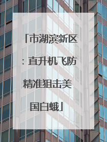 市湖滨新区：直升机飞防 精准狙击美国白蛾