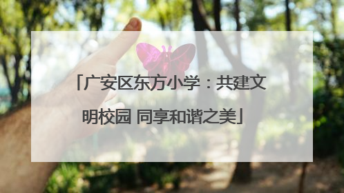 广安区东方小学：共建文明校园 同享和谐之美