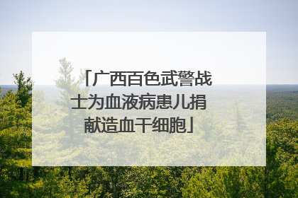 广西百色武警战士为血液病患儿捐献造血干细胞